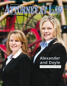 Alexander & Doyle, P.A. named Triangle's Family Law Firm of the month by Attorney at Law Magazine